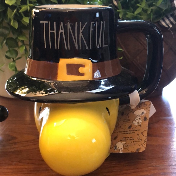 RAE DUNN SNOOPY & WOODSTOCK THANKSGIVING MUG SET NWT - Picture 7 of 11